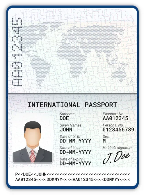 Sample identity document used in the KYC verification flow